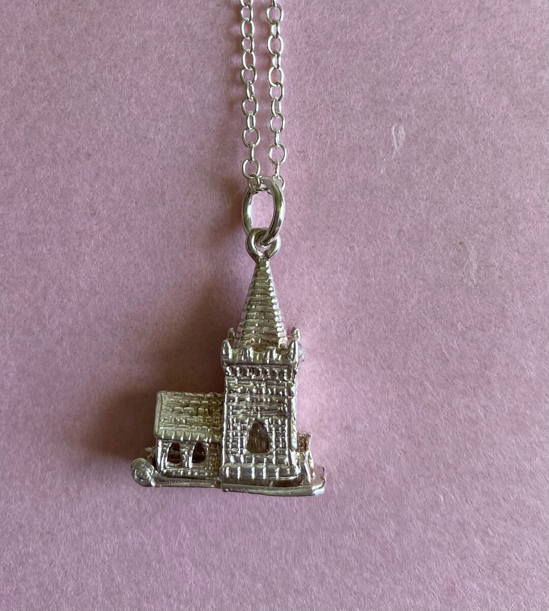 Vintage Sterling Silver Church Chapel Charm Pendant Necklace - Etsy