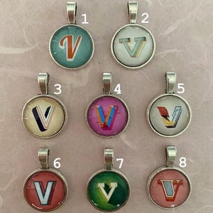 Initial V Pendant Necklaces