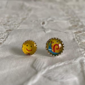 SpongeBob SquarePants and Gary the Snail Mismatched Sterling Silver Stud Earrings