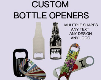 Custom Bottle Opener - Print on metal bottle opener - Multiple shapes and sizes - Free mockups