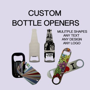 Custom Bottle Opener - Print on metal bottle opener - Multiple shapes and sizes - Free mockups