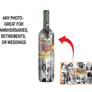Custom Wine Bottle 25oz  - Personalized Wine Bottle 25oz - Photo Wine Bottle 25oz , Add any design, photo, image, or text - Great Gift