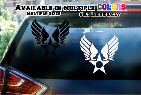 US Veteran Wings Decal Sticker - Available in Mulitple Sizes and Colors - for Any Car Window, Wall, or Laptop Will Stick to Any Flat Surface
