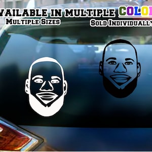 Lebron Decal Sticker - Available in Mulitple Sizes and Colors - For any car window, wall, or laptop will stick to any flat surface