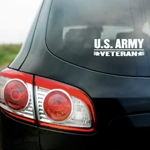 US Army Veteran Decal Sticker - Available in Mulitple Sizes and Colors - For any car window, wall, or laptop will stick to any flat surface
