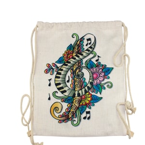 Custom Drawstring Bag - Linen Backpack - Add any photo, logo, or design