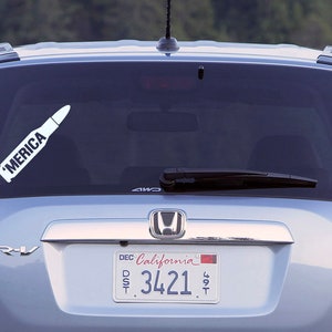 America &#39;Merica! Decal Sticker - Available in Mulitple Sizes and Colors - For any car window, wall, or laptop will stick to any flat surface
