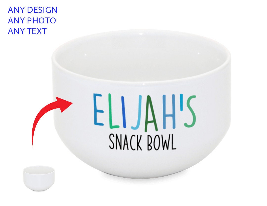 Personalised Handpainted Ceramic Bowl – Choose Colour, Design & Text – Unique Gift