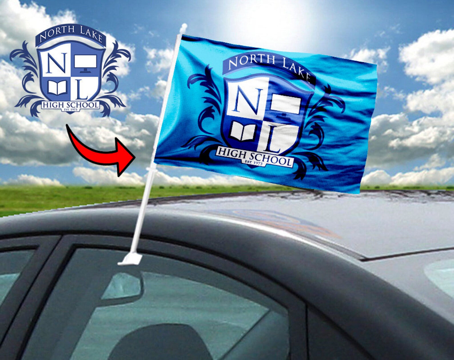 Custom Car Flag Multiple Sizes & Style Use any Design or Etsy