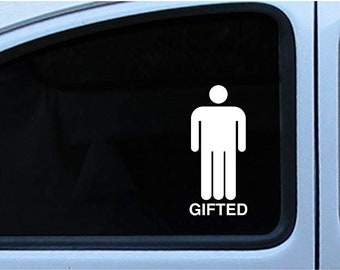 Calcomanía de tercera pierna para superdotados - Disponible en múltiples tamaños y colores - Para cualquier ventana, pared o computadora portátil del automóvil, se adhiere a cualquier superficie plana