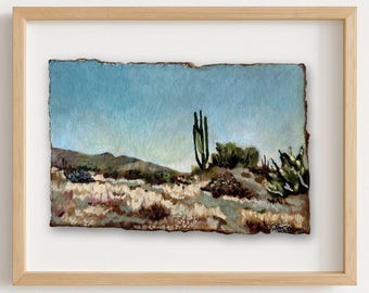 Original Acrylic Desert Painting: Western Landscape Art (4x6")
