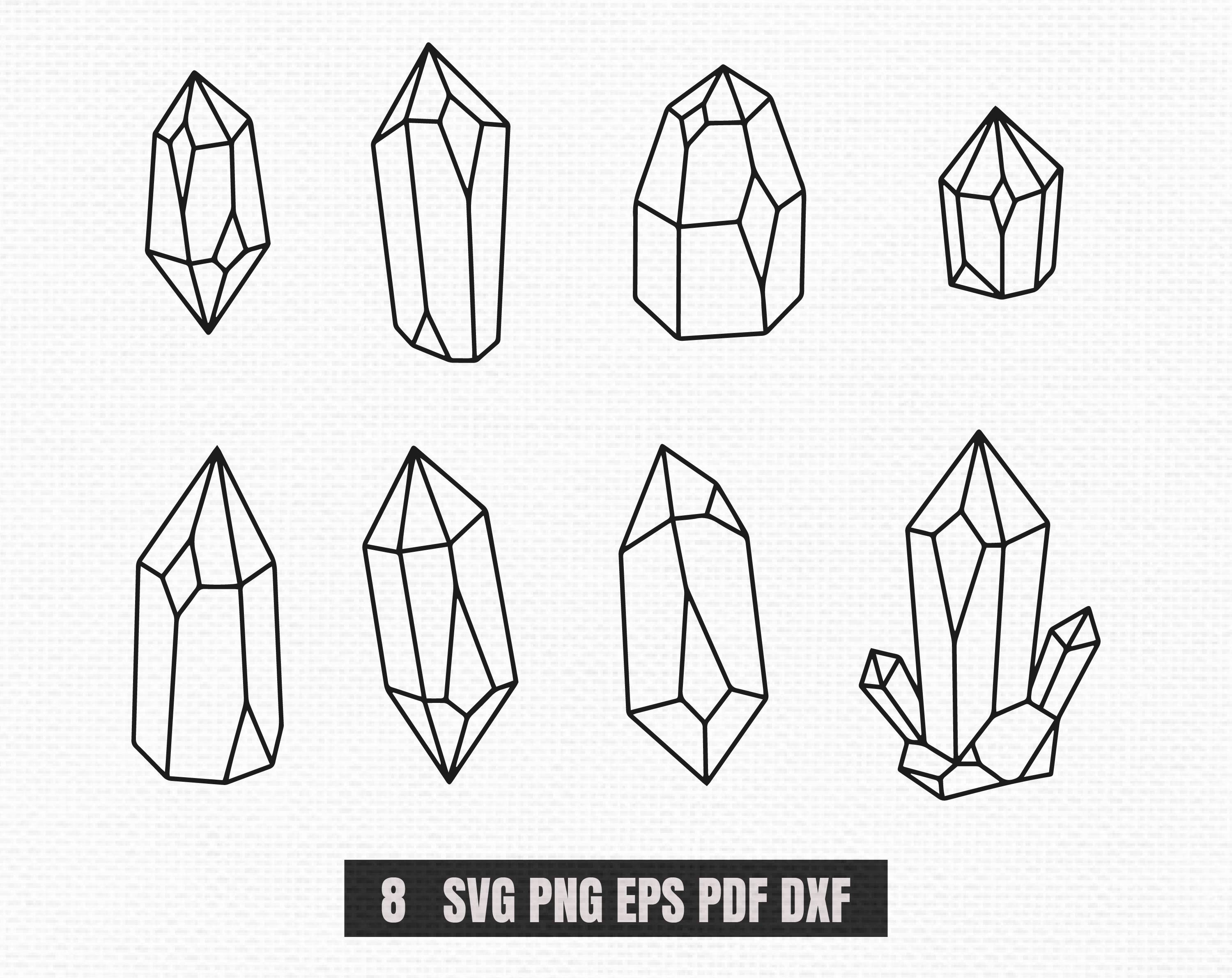 Crystal svg design for cricut Crystal cut files dxf | Etsy