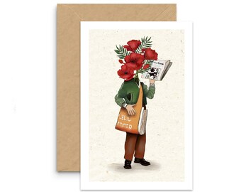 A6 Card Bouquet Illustration