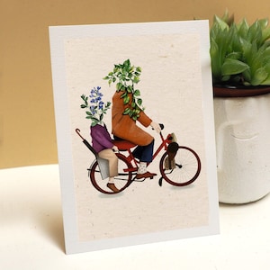 Carte A6 Illustration Bicyclette