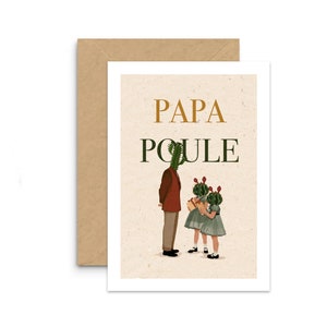 A6-Karte Illustration Papa Hen