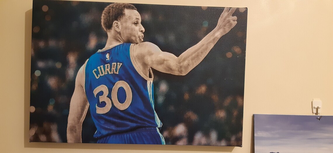 Steph Curry Painting Photograph on Canvas Etsy
