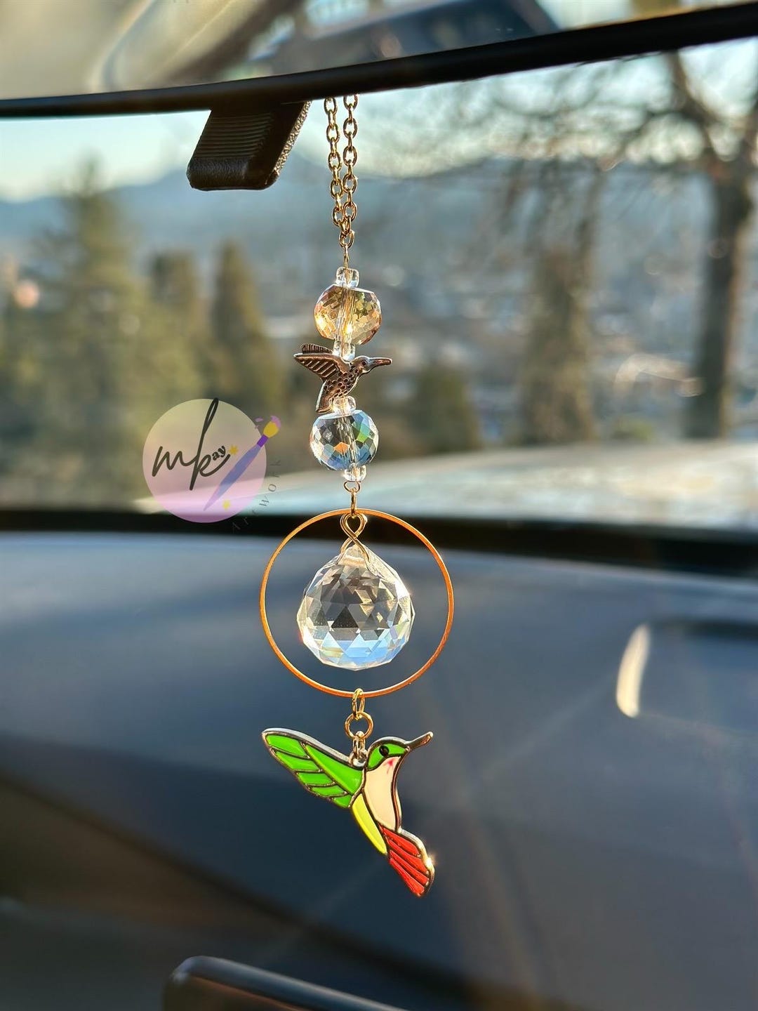 Hummingbird Rear View Mirror Suncatcher. Accessories for Women. Car ...