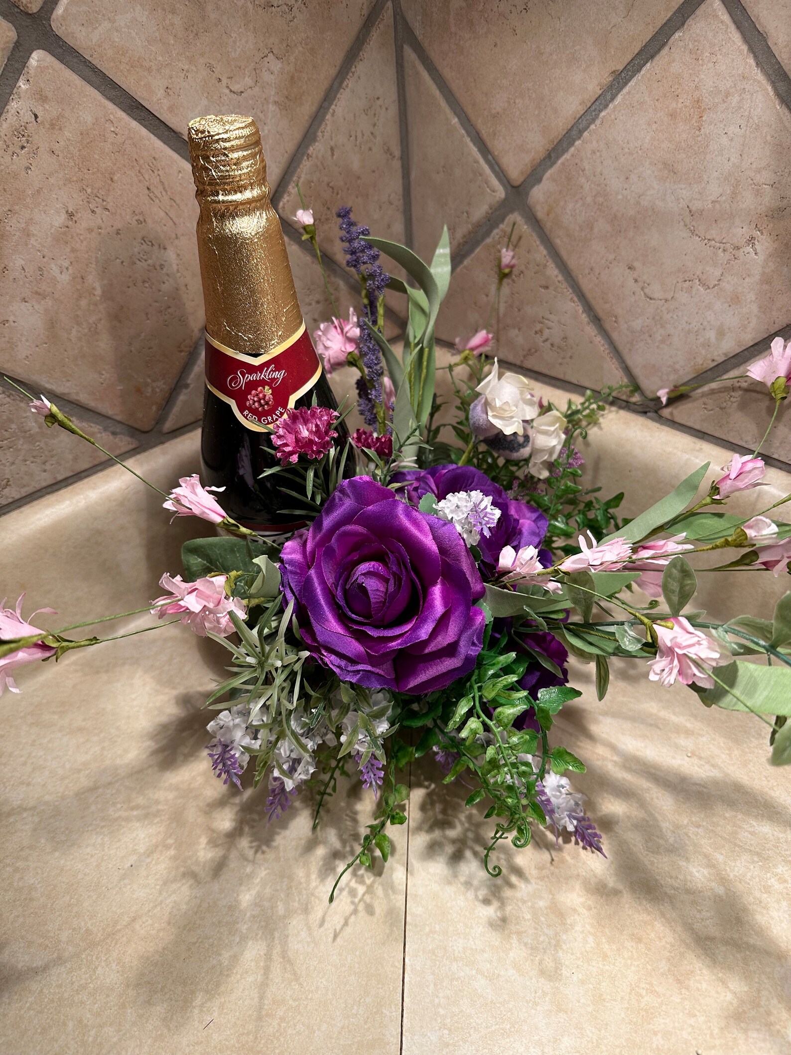 Bottle Bouquetwine Giftvalentines Gift for Herfloral Etsy