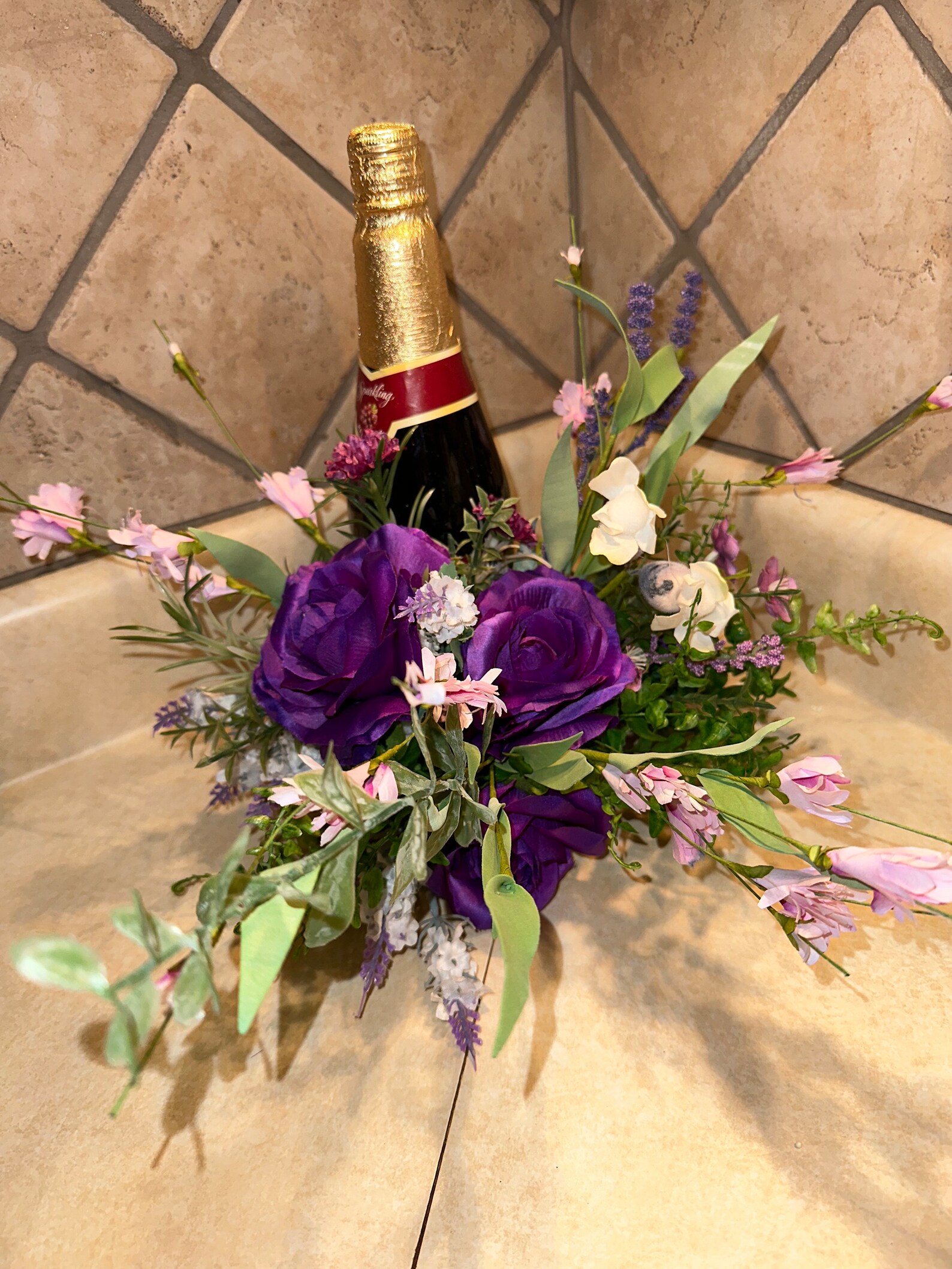 Bottle Bouquetwine Giftvalentines Gift for Herfloral Etsy