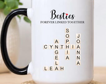 Personalized Bestie Mug, Bestie Scrabble Name Mug, Bestfriend Mug, Gift For Bestfriends, Friendship Gifts, EM-MUG145