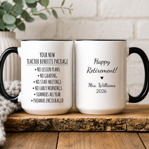 Personalized Teacher Retirement Mug, Retired Teacher Gift Mug, Teacher Retirement Gift, Teacher Retired Coffee Cup