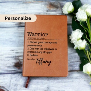 Personalized Warrior Definition, Warrior Definition Journal, Custom Warrior Notebook, Warrior Gift, Cancer Survivor Gift, Recovery gift