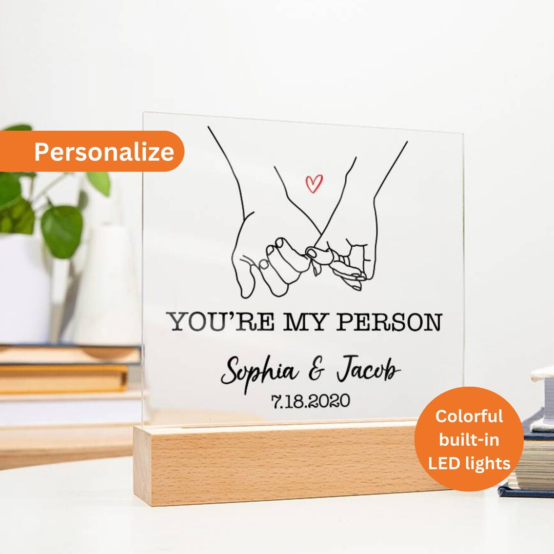 Personalized Hand Holding Plaque, You're My Person Gift, Couple Acrylic Plaque, Couples Keepsake ...