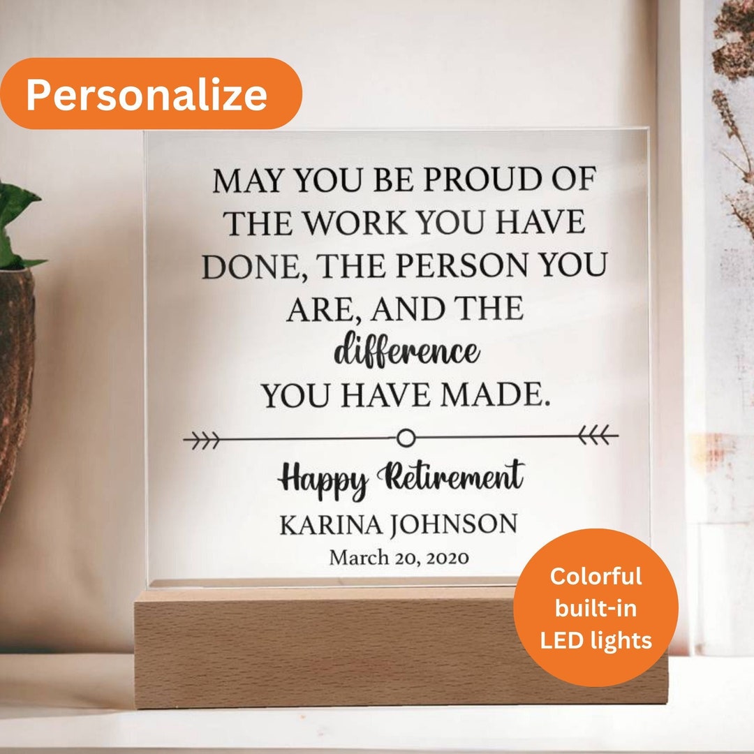 Retirement Plaque Gift, Retirement Gift for Boss, Acrylic Retirement