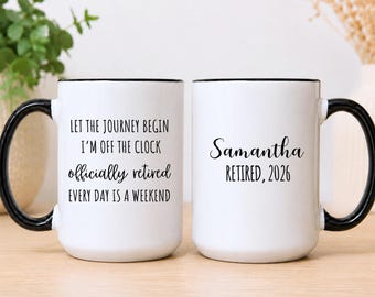 Personalized Retirement Coffee Cup, Officially Retired Mug, Womens Retirement Gift, Coworker Gift, Retirement Mug,  EM-MUG547