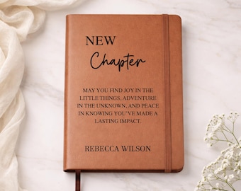 Personalized Retirement Journal: Vegan Leather New Chapter Gift