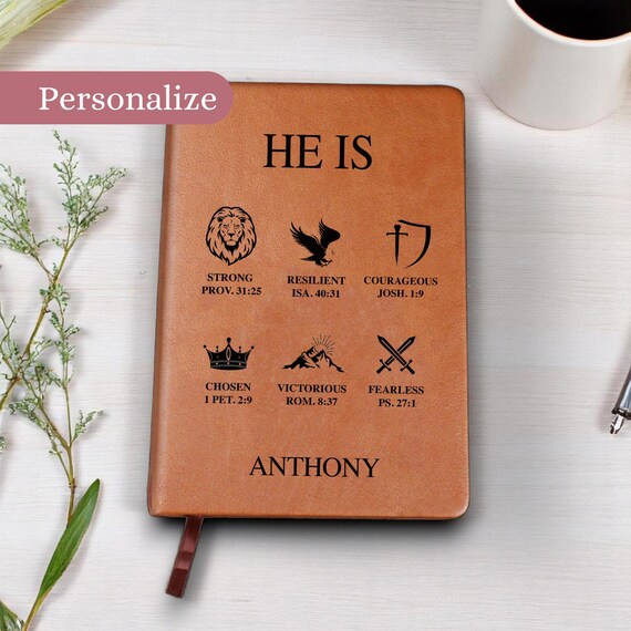 Personalized Vegan Leather Christian Prayer Journal