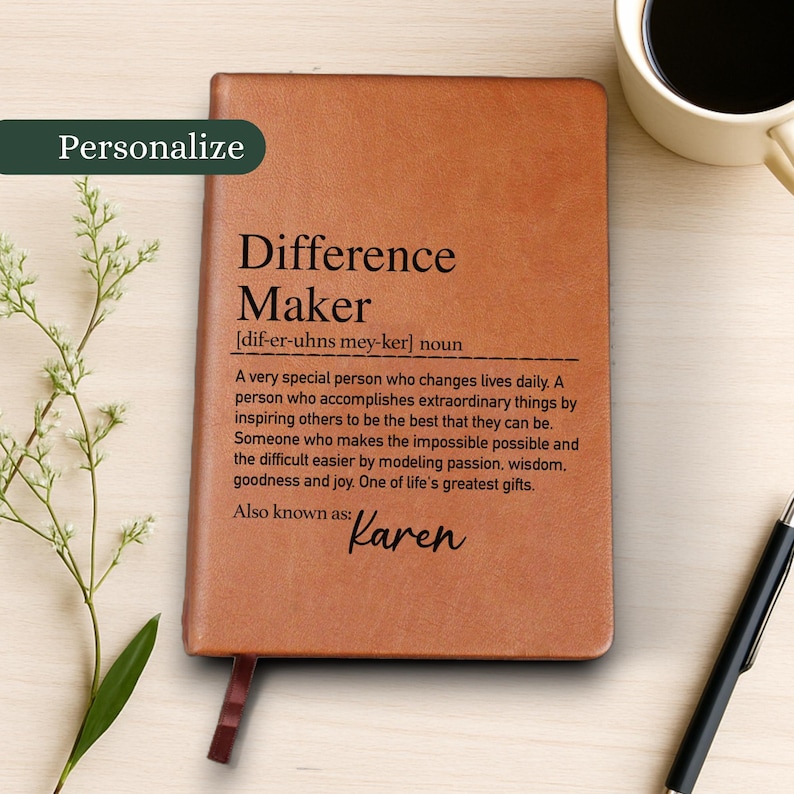 personalized difference maker therapist gift personalized notebook