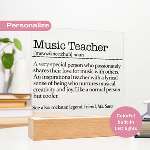 Music Teacher Definition, Custom Music Teacher Gift, Music Teacher Plaque Gift, Music Teacher gift,      Gifts for Music Teacher