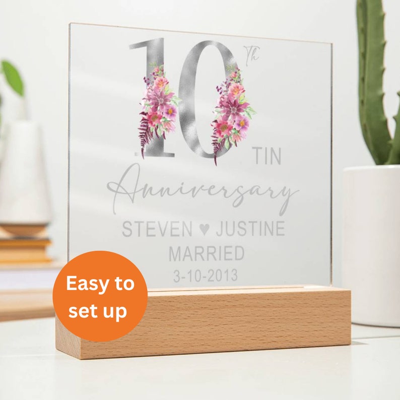 Personalized Tin 10th Anniversary Gift 10th Anniversary Etsy