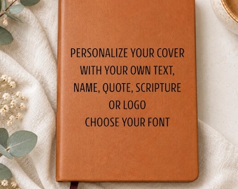 Personalized Text or Logo Journal , Custom Quote Journal, Notebook with Custom Text, Company gifts for Employees