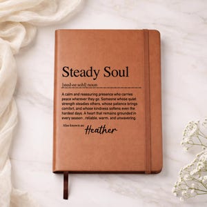 Vegan Leather Journal: Steady Soul Personalized Gift