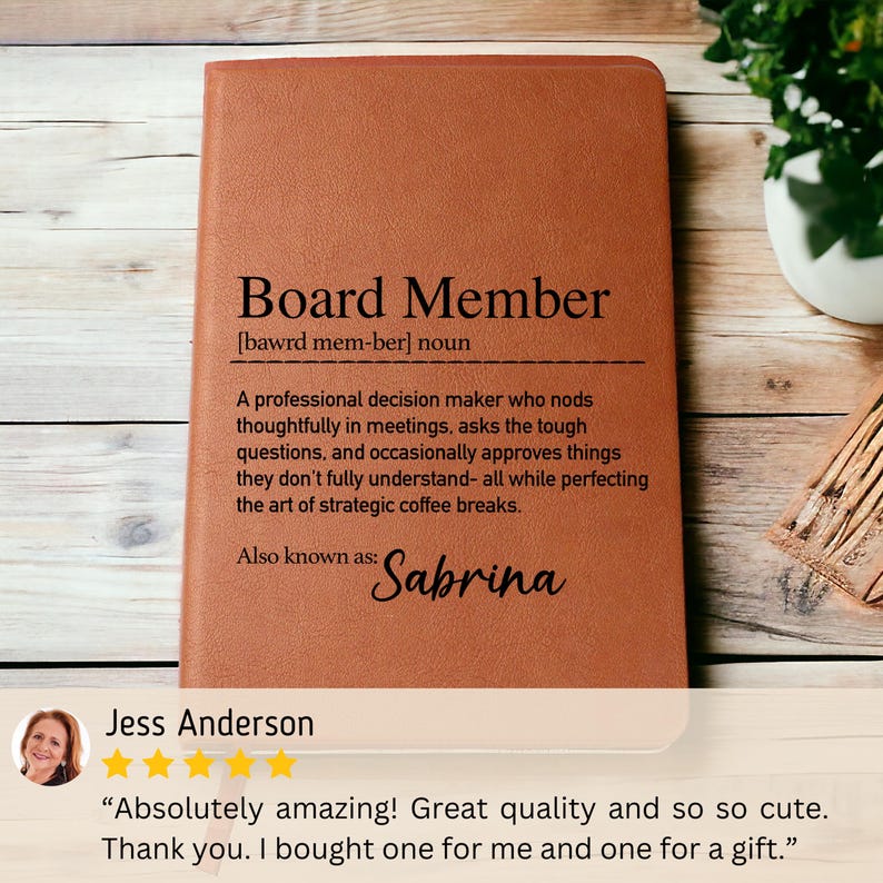 Personalized Board Member Journal, Board Member Thank You Gift, Board