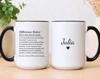 Personalized Difference Maker Mug - Mentor Appreciation Gift, Difference Maker Gift, Boss Gift
