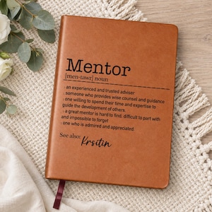 Personalized Mentor Vegan Leather Journal: Mentor Appreciation Gift, Mentor Journal