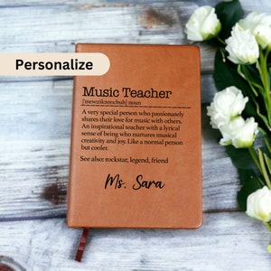 Music Teacher Definition, Custom Music Teacher Gift, Music Teacher Journal Gift, Music Teacher Journal Gift, Gift for Music Teacher