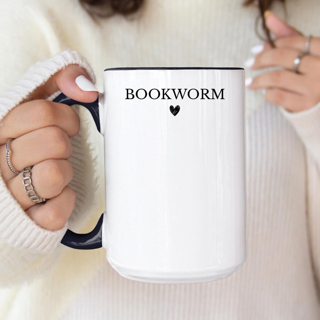 Bookworm Mug: Two-tone Ceramic Coffee Mug - Etsy
