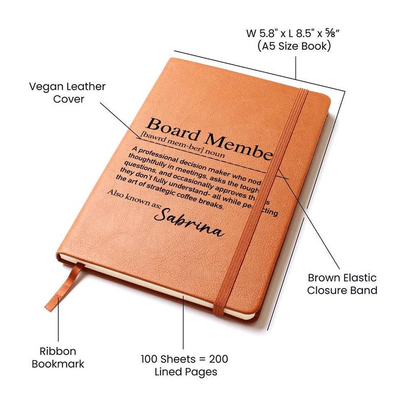 Personalized Board Member Journal, Board Member Thank You Gift, Board