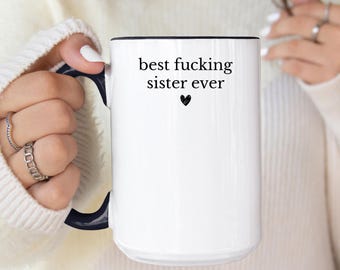 Best Fucking Sister Ever Coffee Mug, Funny Sister Gift