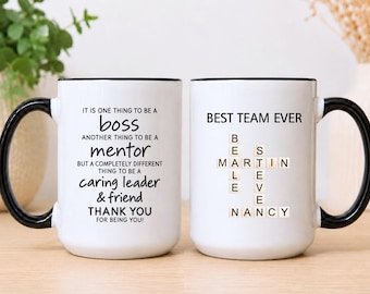 Personalized Best Team Scrabble Coffee Mug, Boss Appreciation Gift, Office Team Coffee Cup, Mentor Gift, Thank You Gift, EM-MUG5483