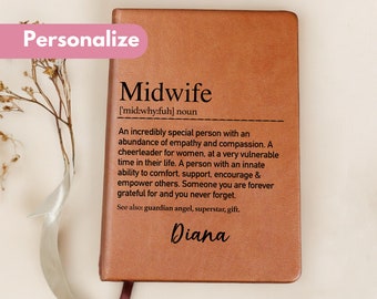 Personalized Midwife Journal, Midwife Gift, Midwife Definition, Gift for Midwife, Doula Gift, Midwife Appreciation Gift, Midwife Thank You