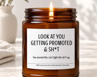 New Job Candle, Gift for Coworker, Promotion Gift, New Job Gift, Career Milestone Gift, Work Bestie Gift, Work Promotion Gift, EM-LHC177