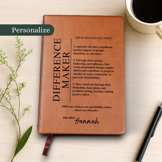 Personalized Vegan Leather Journal: Mentor Appreciation Gift