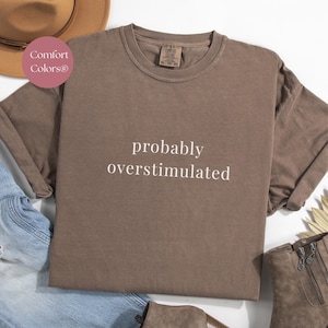 Comfort Colors® Probably Overstimulated Shirt, Overstimulated Tee, Overstimulated Shirt for Mom, Overstimulation Shirt, Minimalist Women Tee