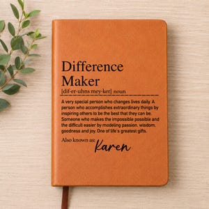 Difference Maker Journal Gift, Coworker Gift,  Mentor Leader Appreciation Thank You Gift, Thank You Gift,  EM-LHLJ123