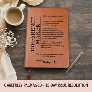 Personalized Vegan Leather Journal: Mentor Appreciation Gift image 6